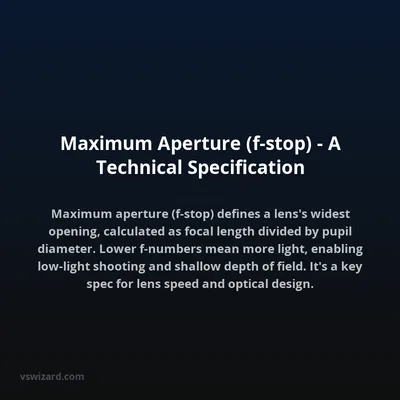 Maximum Aperture (f-stop) - A Technical Specification