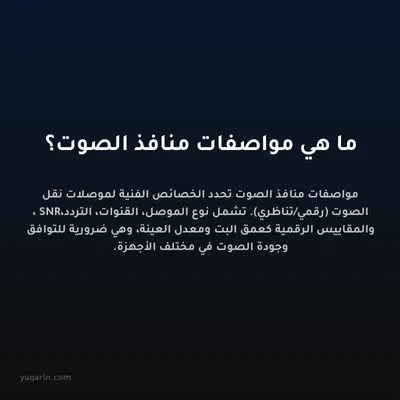 ما هي مواصفات منافذ الصوت؟