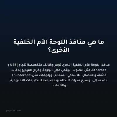 ما هي منافذ اللوحة الأم الخلفية الأخرى؟