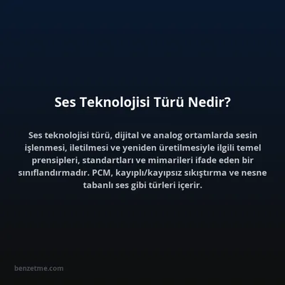 Ses Teknolojisi Türü Nedir?