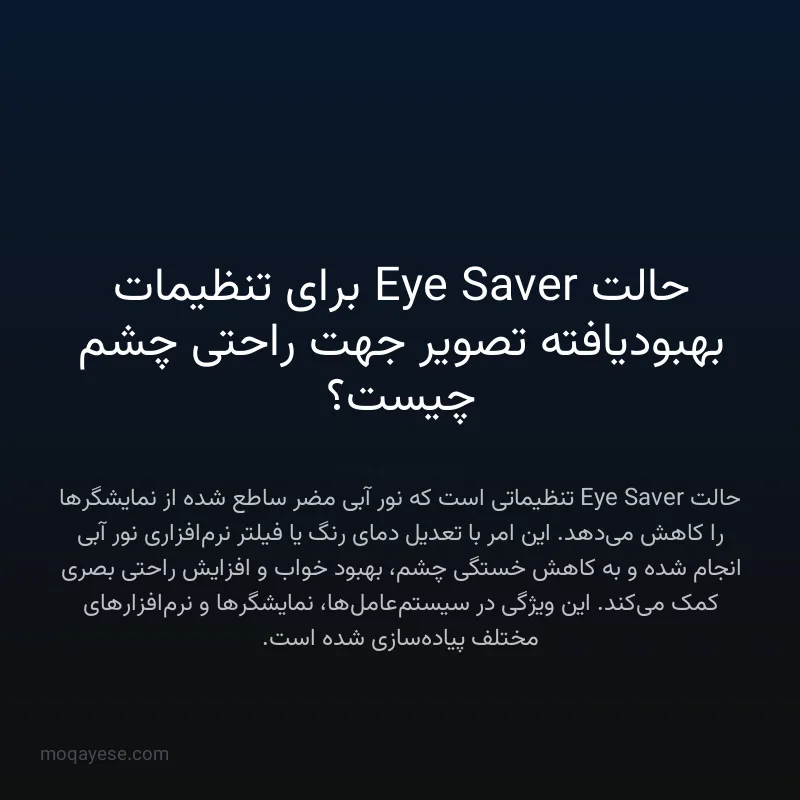 حالت Eye Saver برای تنظیمات بهبودیافته تصویر جهت راحتی چشم چیست؟