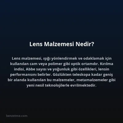 Lens Malzemesi Nedir?