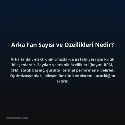 Arka Fan Sayısı ve Özellikleri Nedir?