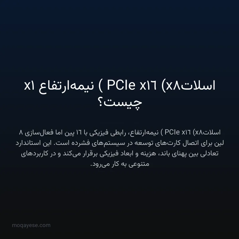 اسلات PCIe x16 (x8) نیمه‌ارتفاع 1x چیست؟