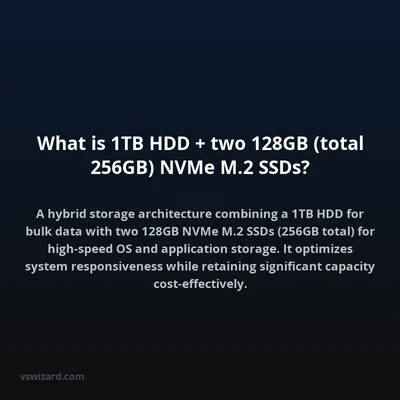 What is 1TB HDD + two 128GB (total 256GB) NVMe M.2 SSDs?
