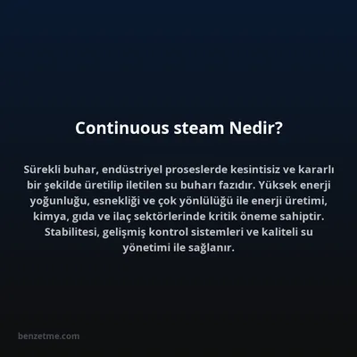 Continuous steam Nedir?
