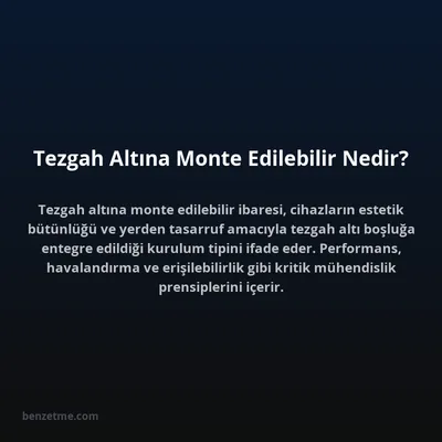 Tezgah Altına Monte Edilebilir Nedir?
