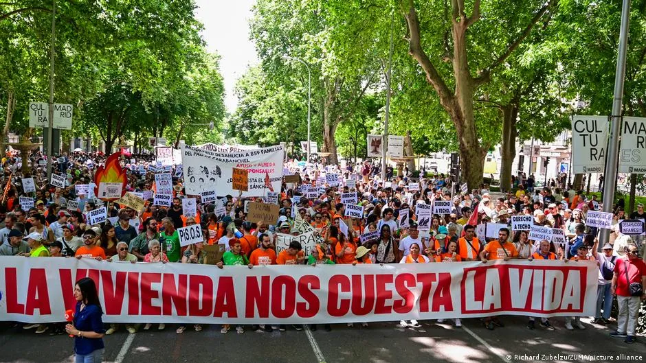Spanish Housing Crisis Fuels Mass Protests in Madrid Demanding Action