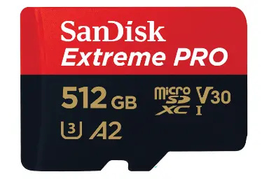 عکس سن دیسک microSDXC با ظرفیت 512 گیگابایت مدل Extreme Pro V30 A2 کلاس 10