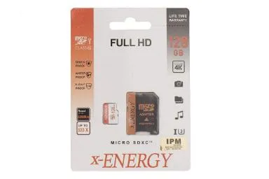 ایکس انرژی microSDXC با ظرفیت 128 گیگابایت مدل IPM کلاس 10