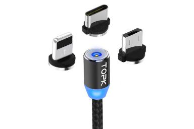 عکس تاپکی  Type-A به Type-C+Micro-USB+Lightning مدل AM23 3in1 با طول 1 متر