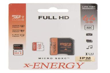 عکس ایکس انرژی microSDXC با ظرفیت 64 گیگابایت مدل IPM کلاس 10