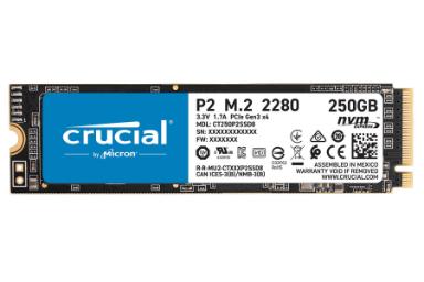 مقایسه کروشیال P2 NVMe M.2 ظرفیت 250 گیگابایت با سامسونگ 970EVO Plus NVMe M.2 ظرفیت 500 گیگابایت