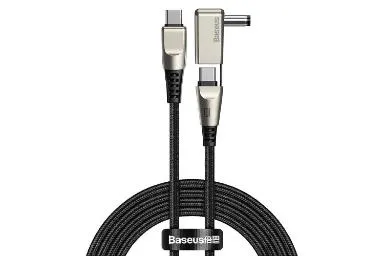 عکس باسئوس Type-C به Type-C+DC مدل Flash Series One-for-two CA1T2-A با طول 2 متر