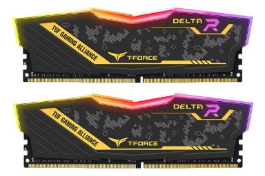 عکس تیم گروپ T-FORCE DELTA TUF Gaming Alliance RGB ظرفیت 32 گیگابایت (2x16) از نوع DDR4-3200