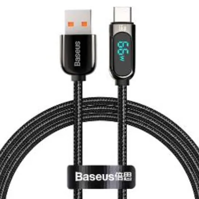 باسئوس Type-A به Type-C مدل Display Fast Charging 66w با طول 2 متر
