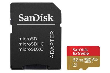 مقایسه سن دیسک SDHC با ظرفیت 32 گیگابایت مدل Extreme V30 کلاس 10 با ای دیتا microSDXC با ظرفیت 128 گیگابایت مدل Premier V10 A1 کلاس 10