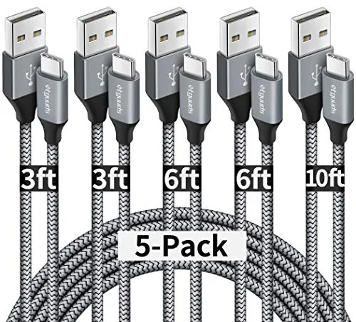 مقایسه باسئوس Type-A به Type-C مدل C-Shaped با طول 1 متر {request()->input('language_config')['common']['with']} etguuds USB A to C Cable 5-Pack Gray