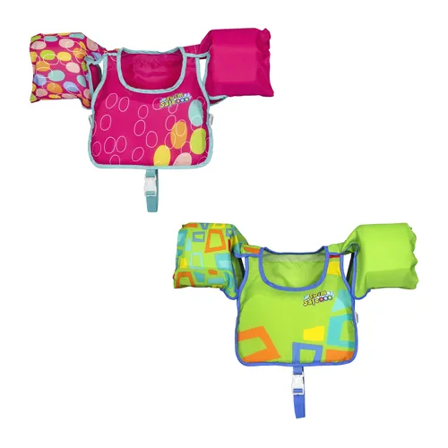 مقایسه بست‌وی شناور پارچه‌ای کودک بست‌وی مدل Swim Safe ABC AquaStar {request()->input('language_config')['common']['with']} SwimWays شناور فنری کودک با کلاه