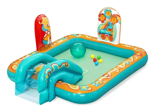 مرکز بازی آبی بادی و استخر Bestway Retro Groove برای کودکان 1.93m x 1.52m x 74cm