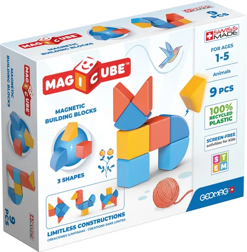 عکس بلوک ساختنی سه بعدی Geomag MagiCube حیوانات بازیافتی