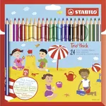 مداد رنگی ضخیم چند رنگ STABILO Trio، 24 عددی