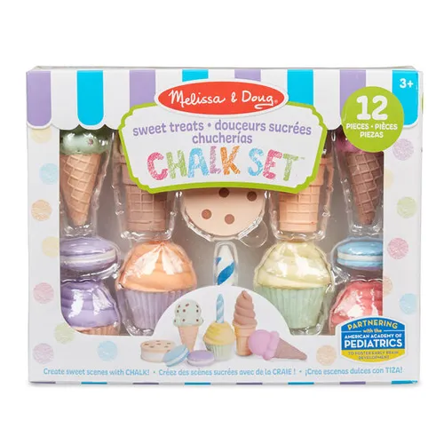 ست گچ بستنی و کیک Melissa & Doug، 12 عددی (بژ، آبی، قهوه‌ای، صورتی، بنفش، قرمز، سفید، زرد)