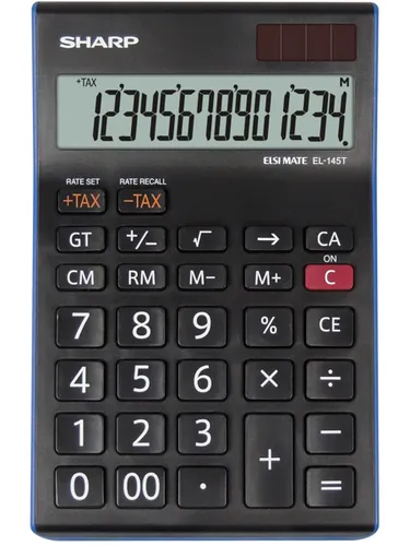 عکس ماشین حساب رومیزی مالی شارپ EL-145T - مشکی