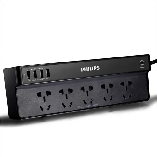 مقایسه AISENS A154-0651، چندراهی برق 4 پریز، کابل 1.5 متری، دوشاخه Schuko، 250 ولت، 3500 وات، قفل کودک، سفید با چندراهی برق فیلیپس مدل SPS7530H/93 با 7 پریز AC و شارژ USB، کابل 1.5 متری