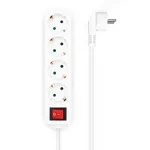 AISENS A154-0649 چندراهی برق 4 پورت با کلید روشن/خاموش چراغ‌دار