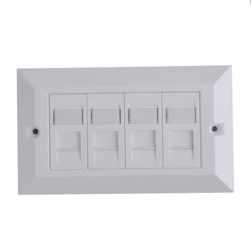 عکس جعبه پریز شبکه Lanview LVN126188UK با 4 پورت RJ-45 سفید