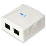 جعبه نصب سطحی 2 پورت Equip Cat.6 پلاستیکی سفید