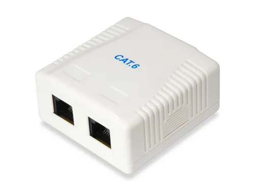 عکس جعبه نصب سطحی 2 پورت Equip Cat.6 پلاستیکی سفید