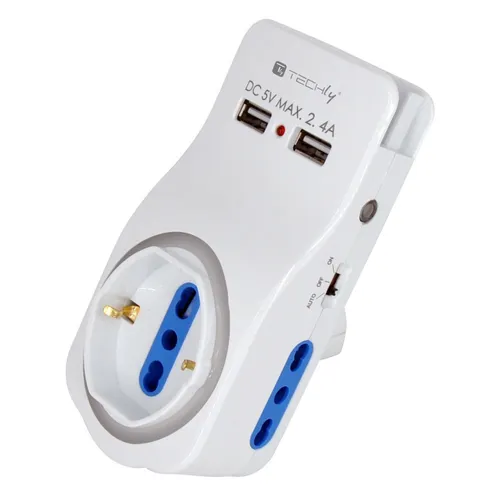 عکس آداپتور برق جهانی Techly IUPS-PCP-LIGHT-USB با شارژ USB
