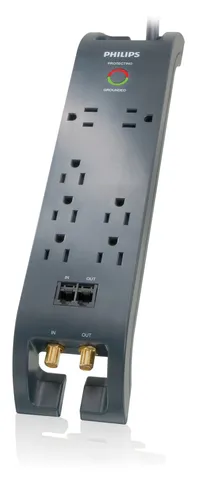 عکس محافظ جریان فیلیپس مدل SPP4075B/17 با 4 پریز و محافظت 750 ژول