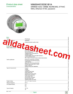متر برق سه فاز Schneider Electric مدل M8650A0C0E5E1B1A