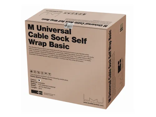 عکس Multibrackets Universal Self-Wrapping Basic Cable Sleeve - 19mm Diameter, 50m Length, Black