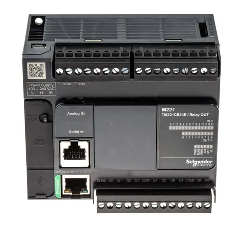 عکس Schneider Electric Modicon M221 TM221CE24U - کنترلر منطقی قابل برنامه‌ریزی (PLC)، 24 ورودی/خروجی، 24 ولت DC