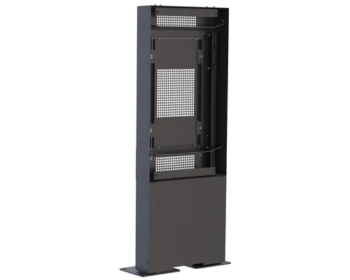 مقایسه محفظه نمایشگر فضای باز SpacePole تک ارگونومیک با Multibrackets M Pro Series 85" Totem Floorstand Display Enclosure, Black