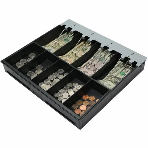 APG Arlo Series 330 سینی صندوق پول پلاستیکی مشکی، 4 جای اسکناس/5 جای سکه