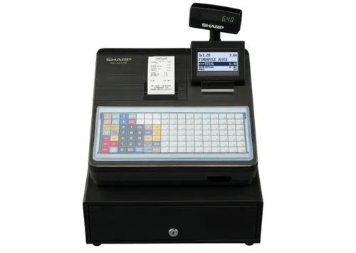 عکس صندوق فروشگاهی شارپ مدل XEA217B با 2000 PLU، چاپگر حرارتی و نمایشگر LCD