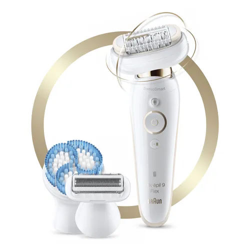 مقایسه Braun Silk-épil 9 Epilator 81688637 - Wet & Dry, 40 Tweezers, 2 Speeds, White/Rose Gold با Braun Silk-épil 9 Flex 9300 Epilator with Pivoting Head and Wet&Dry Functionality