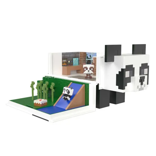 عکس مجموعه اکشن فیگور مینیاتوری Minecraft Mob Head Minis Panda Playhouse