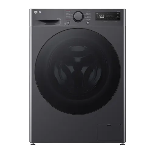 عکس ماشین لباسشویی و خشک‌کن ال‌جی مدل FWY696GBLN1 ظرفیت 9 کیلوگرم رتبه انرژی A-10% / D رنگ خاکستری