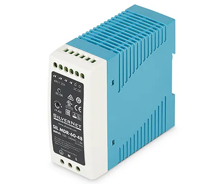 مقایسه ماژول منبع تغذیه افزونه D-Link 156 وات با منبع تغذیه صنعتی SilverNet 60 وات 48 ولت 1.25 آمپر ریل دین