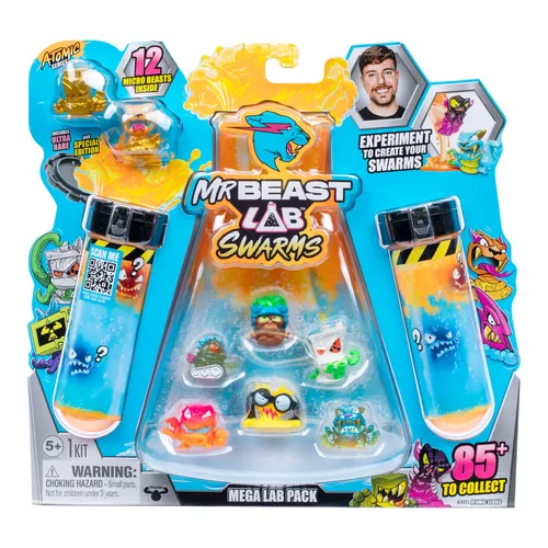 مقایسه اسباب بازی شخصیت IMC Toys 715912 با بسته ۱۲ تایی فیگور مجموعه آزمایشگاه مستربیست Lab Swarms S2 Moose Toys