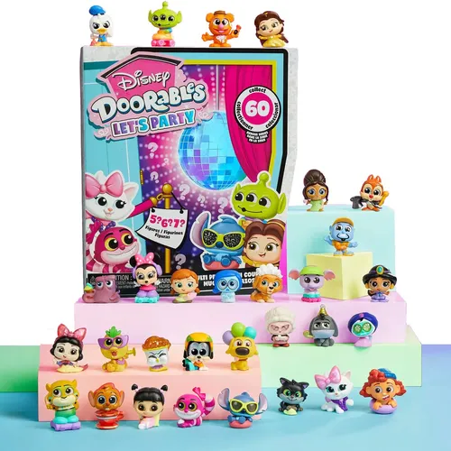 مقایسه فیگور تبدیل شونده جت Super Wings Alpha Group با مجموعه فیگورهای مینی Just Play Doorables Pop Up Party Multi Peek