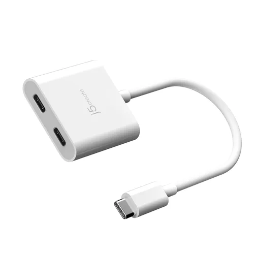 j5create مبدل USB-C به دوگانه USB-C با قابلیت انتقال تصویر یا شارژ