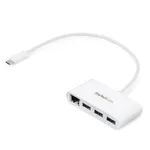 هاب USB-C سه پورت StarTech.com با اترنت گیگابیت - USB-C به 3x USB-A - هاب USB 3.0 - سفید