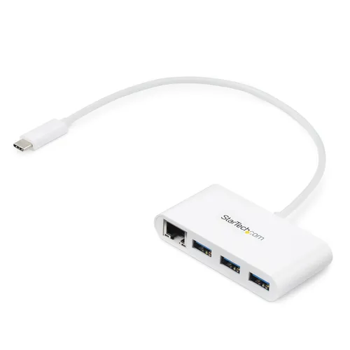 مقایسه کارت شبکه Hama مدل 00200325 با هاب USB-C سه پورت StarTech.com با اترنت گیگابیت - USB-C به 3x USB-A - هاب USB 3.0 - سفید